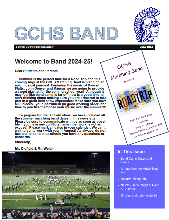 Summer 2024 Band Newsletter