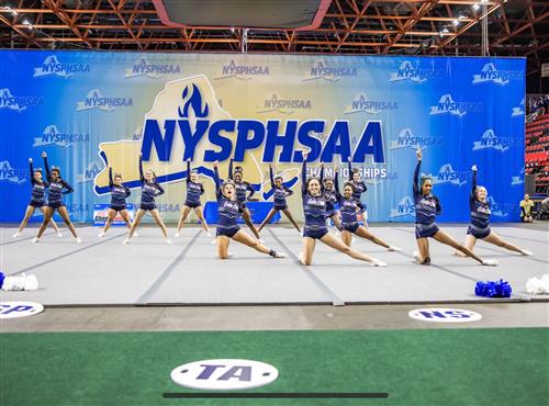 Gates Chili cheerleaders at NYSPHSAA Competitive Cheerleading Championships