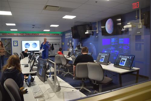 students at challenger center