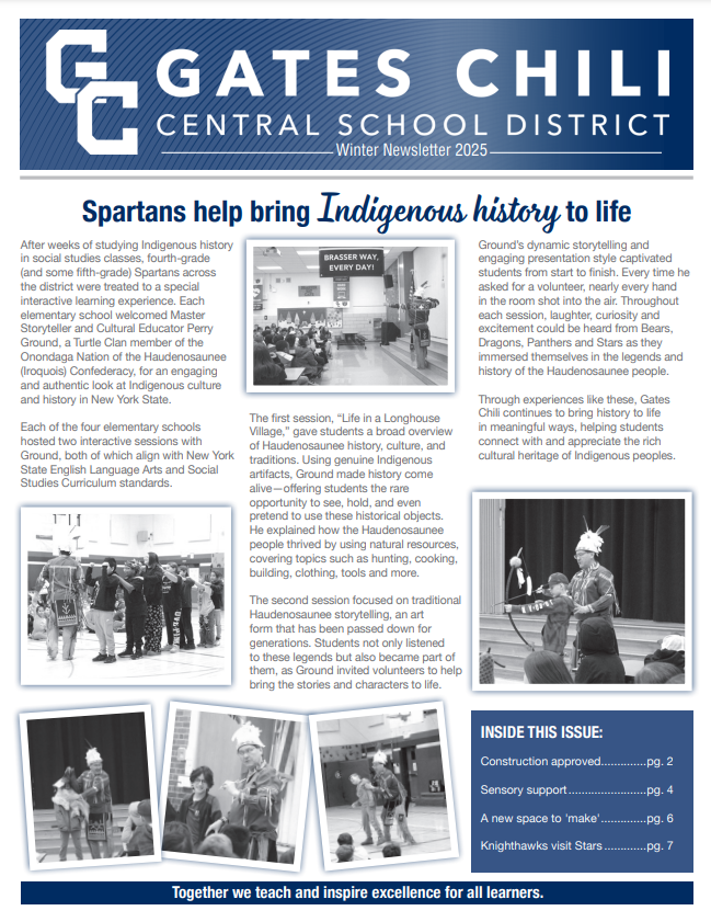  cover of the Gates Chili 2025 winter issue newsletter