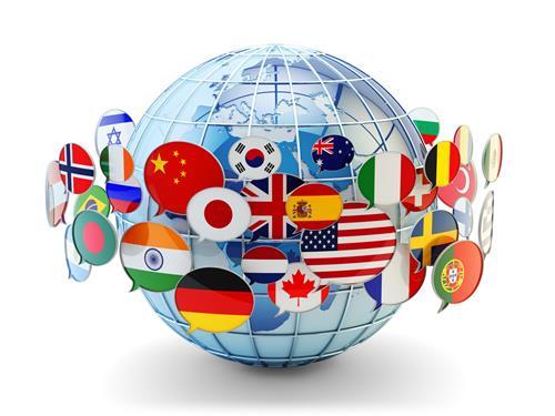 Globe with flags  
